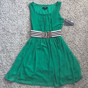 I.N. Green Dress with Belt
